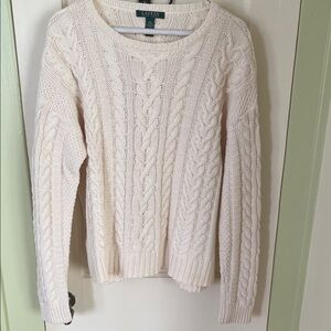 Lauren Ralph Lauren Cream Cable Knit Sweater